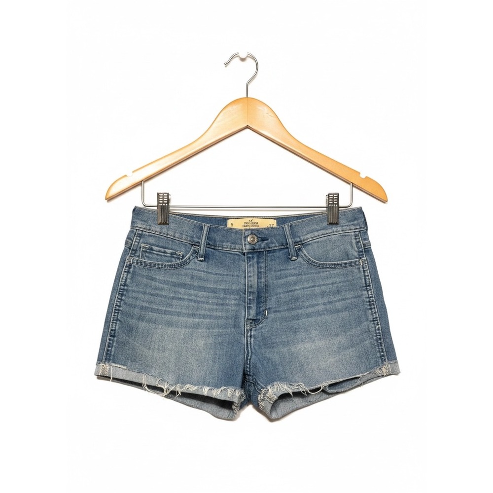 Hollister Size 5 Shorty Shorts Frayed‎ Micro Denim Frayed Rolled Indie Sleeze